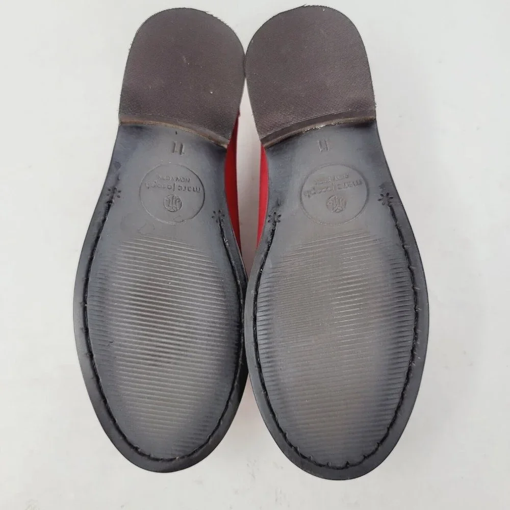 MARC JOSEPH MADISON girls Loafers Sz 11 M nubuck Red leather casual shoes‎